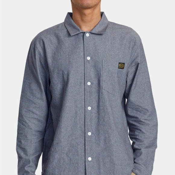 RVCA NWT DAYSHIFT STRIPE II L/S SHIRT Size M - Picture 1 of 12